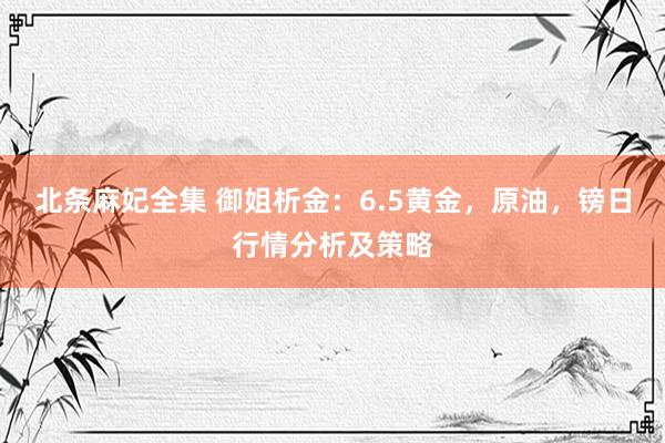北条麻妃全集 御姐析金：6.5黄金，原油，镑日行情分析及策略