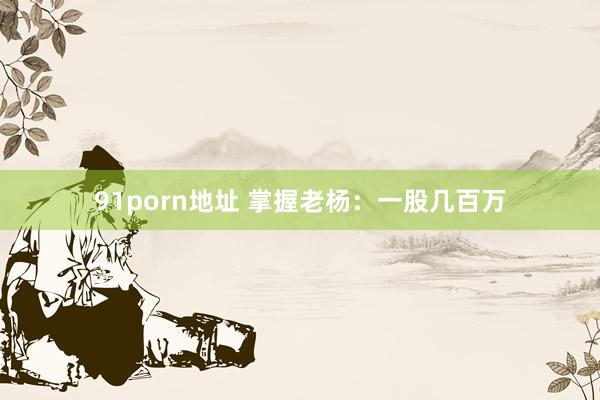91porn地址 掌握老杨：一股几百万