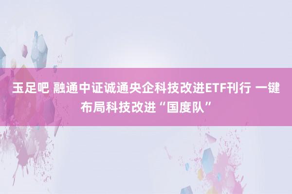 玉足吧 融通中证诚通央企科技改进ETF刊行 一键布局科技改进“国度队”