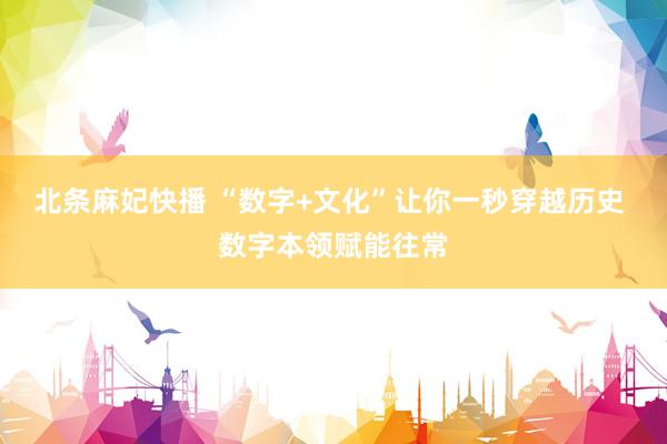 北条麻妃快播 “数字+文化”让你一秒穿越历史 数字本领赋能往常