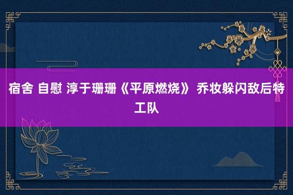 宿舍 自慰 淳于珊珊《平原燃烧》 乔妆躲闪敌后特工队