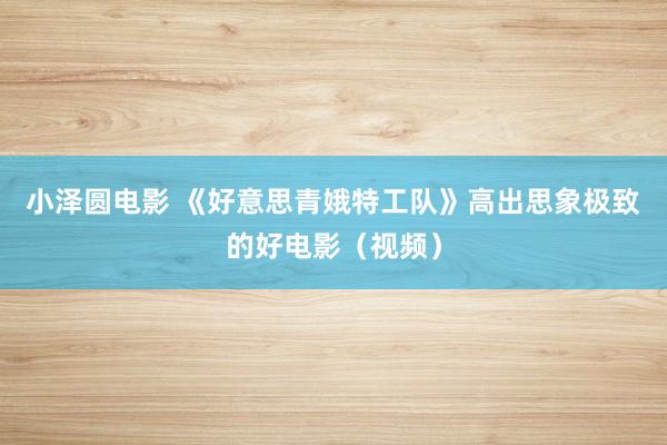 小泽圆电影 《好意思青娥特工队》高出思象极致的好电影（视频）