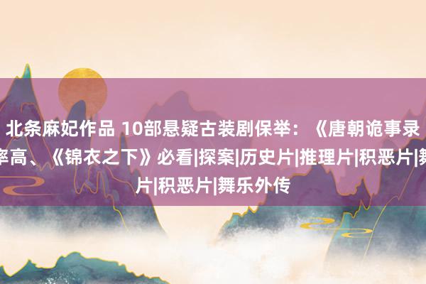 北条麻妃作品 10部悬疑古装剧保举：《唐朝诡事录》收视率高、《锦衣之下》必看|探案|历史片|推理片|积恶片|舞乐外传