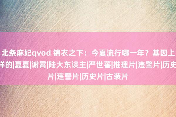 北条麻妃qvod 锦衣之下：今夏流行哪一年？基因上简直是同样的|夏夏|谢霄|陆大东谈主|严世蕃|推理片|违警片|历史片|古装片