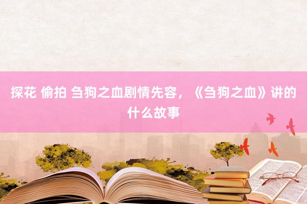 探花 偷拍 刍狗之血剧情先容，《刍狗之血》讲的什么故事