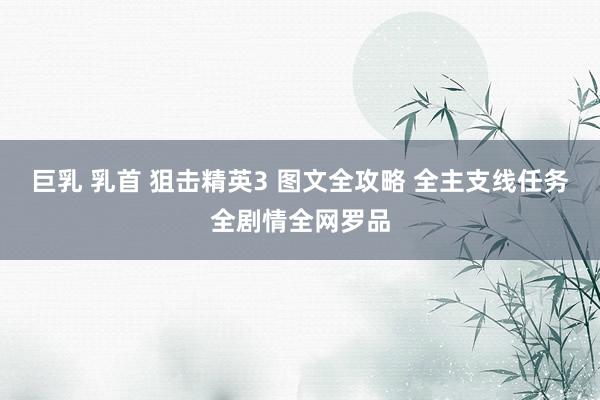 巨乳 乳首 狙击精英3 图文全攻略 全主支线任务全剧情全网罗品