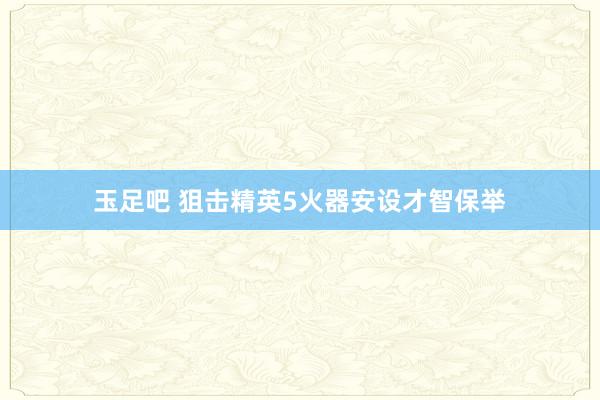 玉足吧 狙击精英5火器安设才智保举