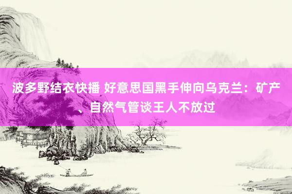 波多野结衣快播 好意思国黑手伸向乌克兰：矿产、自然气管谈王人不放过