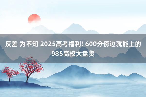 反差 为不知 2025高考福利! 600分傍边就能上的985高校大盘货