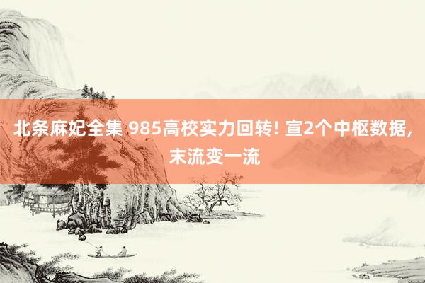 北条麻妃全集 985高校实力回转! 宣2个中枢数据, 末流变一流