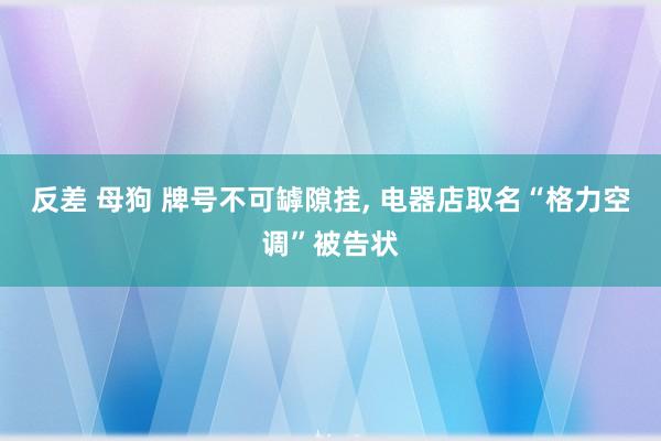 反差 母狗 牌号不可罅隙挂, 电器店取名“格力空调”被告状