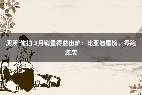 厕所 偷拍 3月销量得益出炉：比亚迪屠榜，零跑逆袭